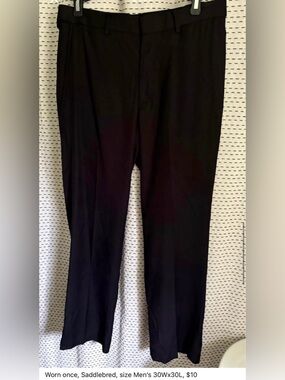 Men’s size 30Wx30L Saddlebred Black Dress Pants